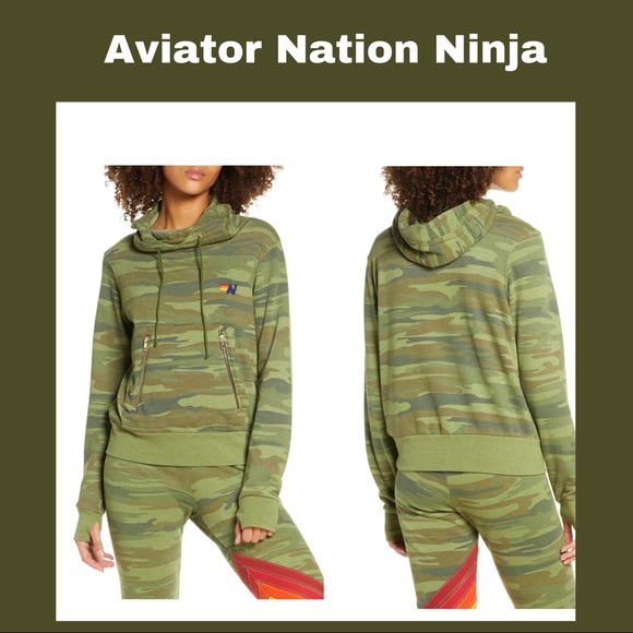 Aviator Nation | Tops | Nwt Aviator Nation Camo Ninja Hoodie Size Med | Poshmark